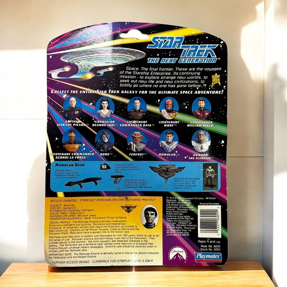 Star Trek The Next Generation Romulan Action Figure 1993 Playmates - Picture 3 of 3